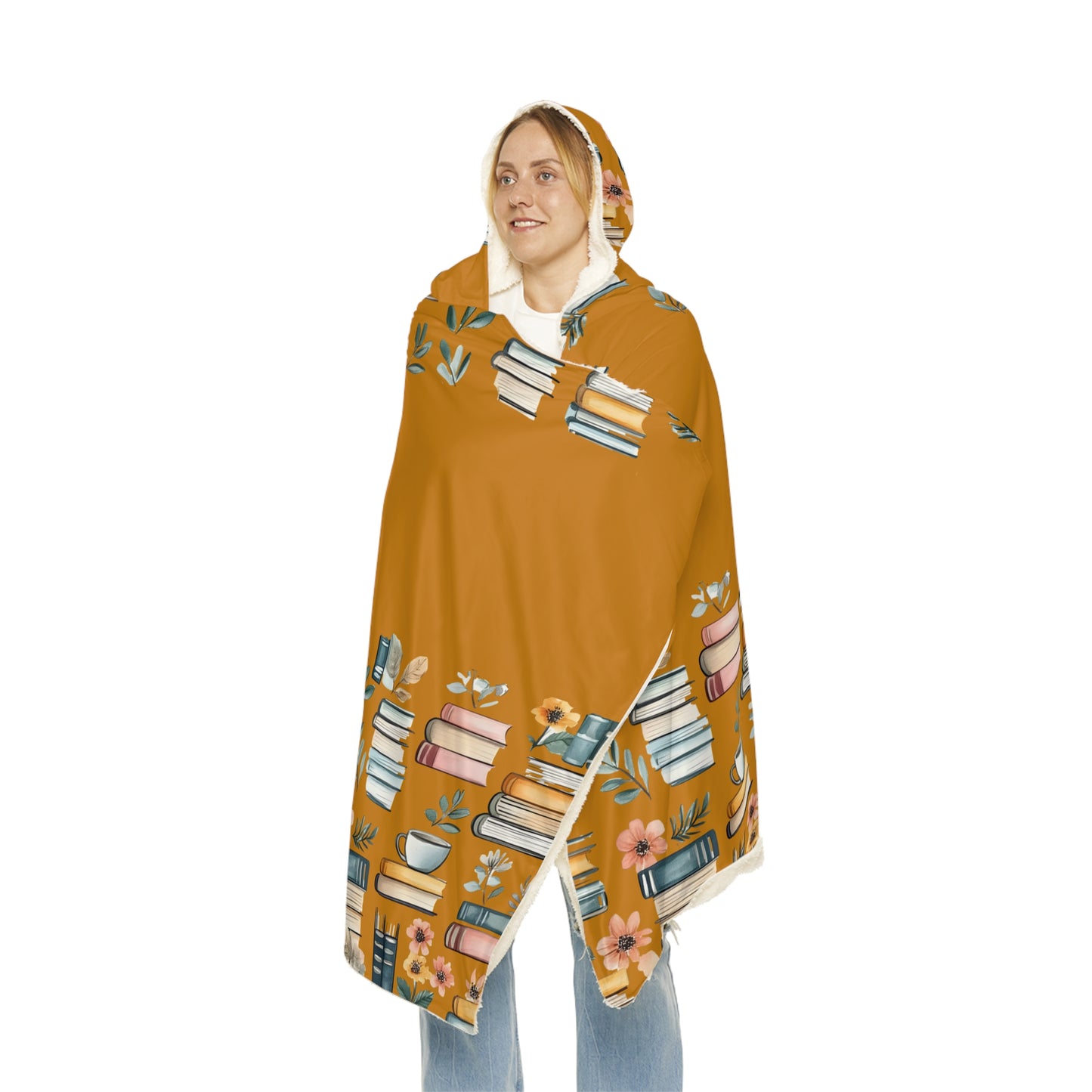 Hooded Blanket, Booked and Unbothered Blanket, Funny Bookish Gift, Cozy Hoodie for Readers, Introvert Reading Throw