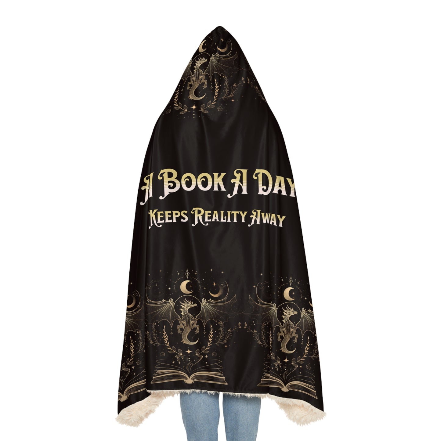 Snuggle Blanket Hooded Blanket, A Book a Day Blanket, Book Lover Gift, Cozy Reading Blanket, Funny Bookish Throw, Reality Escape Hoodie