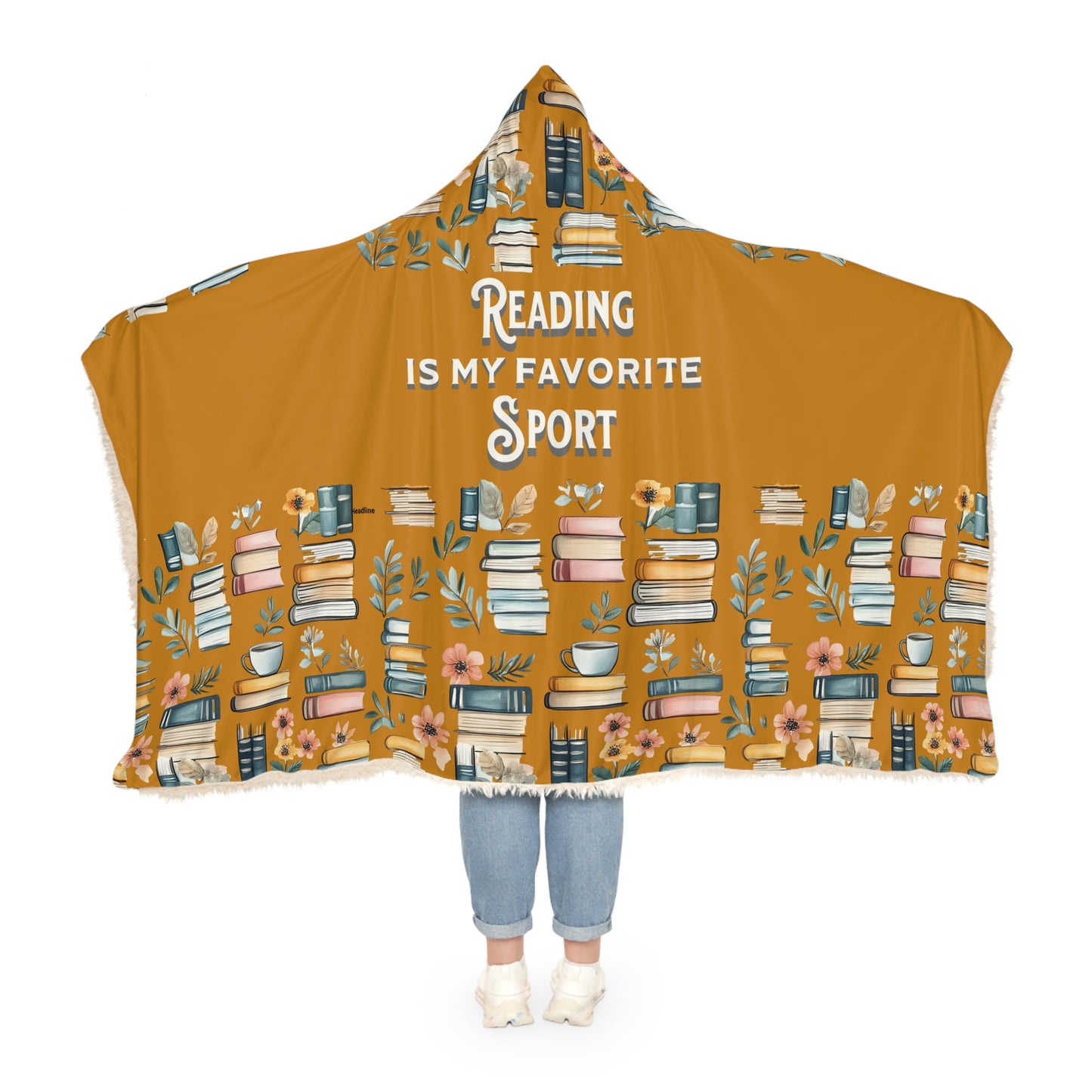 Hooded Blanket, Reading Is My Favorite Sport Blanket, Bookish Gift for Readers, Cozy Literary Throw, Book Fan Hoodie