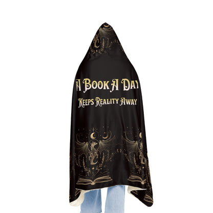 Snuggle Blanket Hooded Blanket, A Book a Day Blanket, Book Lover Gift, Cozy Reading Blanket, Funny Bookish Throw, Reality Escape Hoodie
