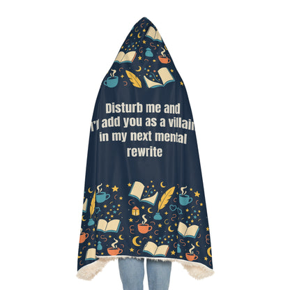 Cozy Read & Relax Blanket, Book Lovers Gift, Hooded Snuggle Blanket, Literary Theme Throw, Warm Blanket for Readers