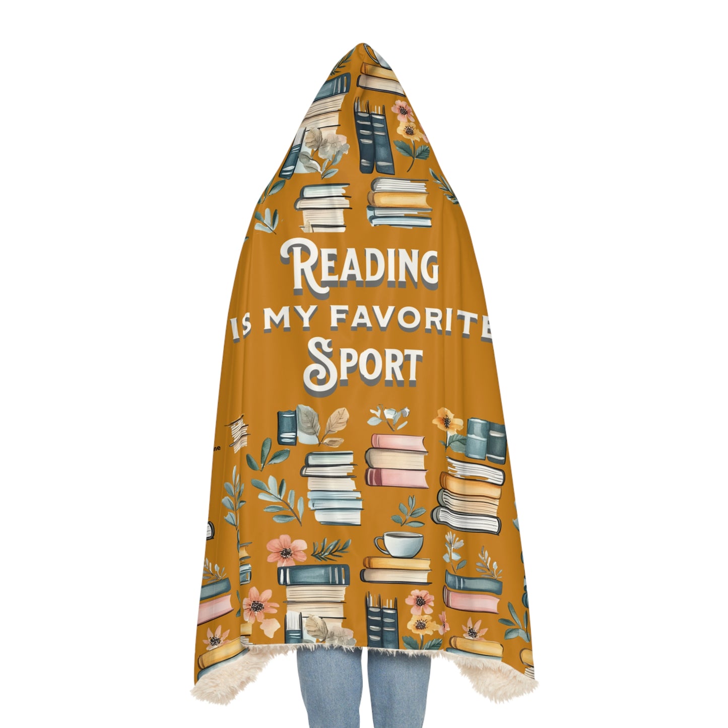 Hooded Blanket, Reading Is My Favorite Sport Blanket, Bookish Gift for Readers, Cozy Literary Throw, Book Fan Hoodie