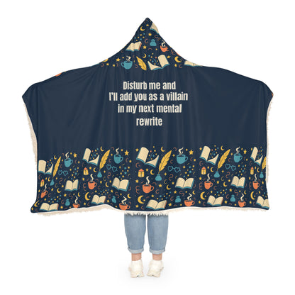 Cozy Read & Relax Blanket, Book Lovers Gift, Hooded Snuggle Blanket, Literary Theme Throw, Warm Blanket for Readers