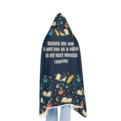 Cozy Read & Relax Blanket, Book Lovers Gift, Hooded Snuggle Blanket, Literary Theme Throw, Warm Blanket for Readers
