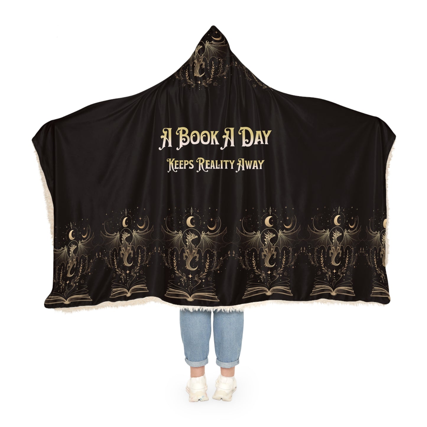 Snuggle Blanket Hooded Blanket, A Book a Day Blanket, Book Lover Gift, Cozy Reading Blanket, Funny Bookish Throw, Reality Escape Hoodie