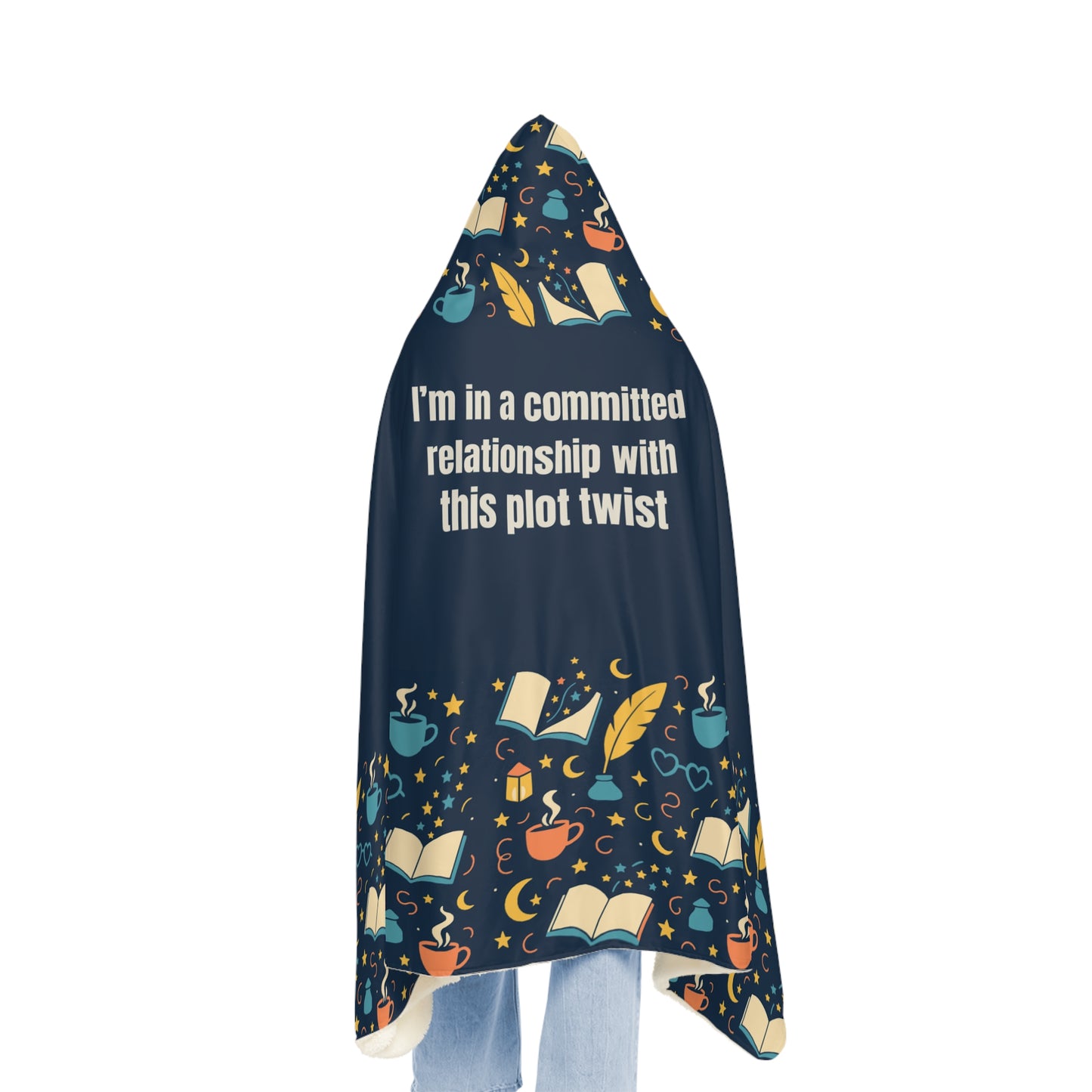 Cozy Reading Snuggle Blanket, Book Lover Gift, Comfy Hoodie Throw, Literary Blanket, Perfect for Relaxing Nights, Gift for Bookworms