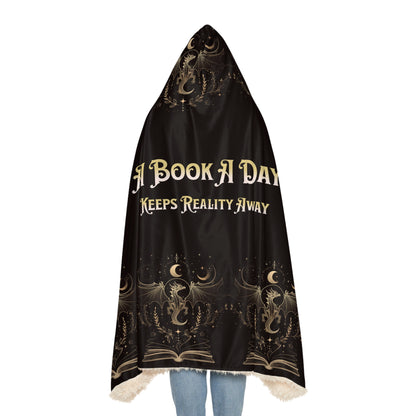 Snuggle Blanket Hooded Blanket, A Book a Day Blanket, Book Lover Gift, Cozy Reading Blanket, Funny Bookish Throw, Reality Escape Hoodie
