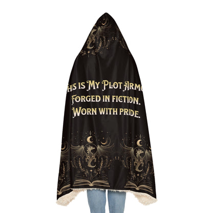 Hooded Blanket, Plot Armor Reading Blanket, Fantasy Book Lover Gift, Literary Cozy Throw, Bookish Cloak with Quote