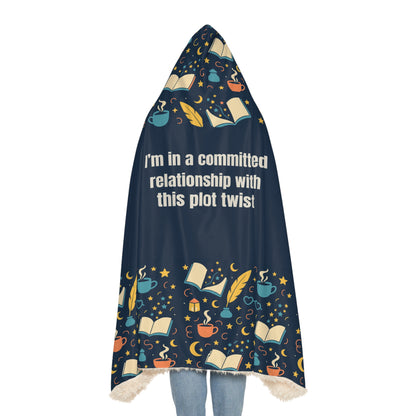 Cozy Reading Snuggle Blanket, Book Lover Gift, Comfy Hoodie Throw, Literary Blanket, Perfect for Relaxing Nights, Gift for Bookworms